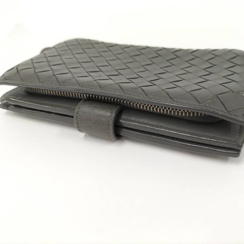 Bottega Veneta Bifold Wallet Intrecciato Leather Khaki — view 6