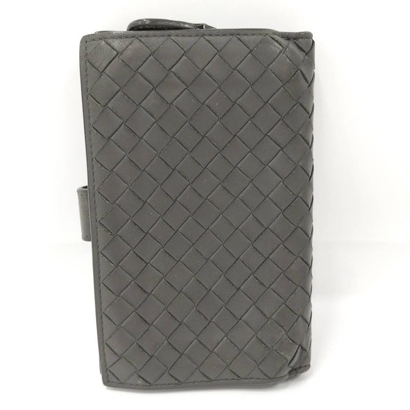 Bottega Veneta Bifold Wallet Intrecciato Leather Khaki — view 3