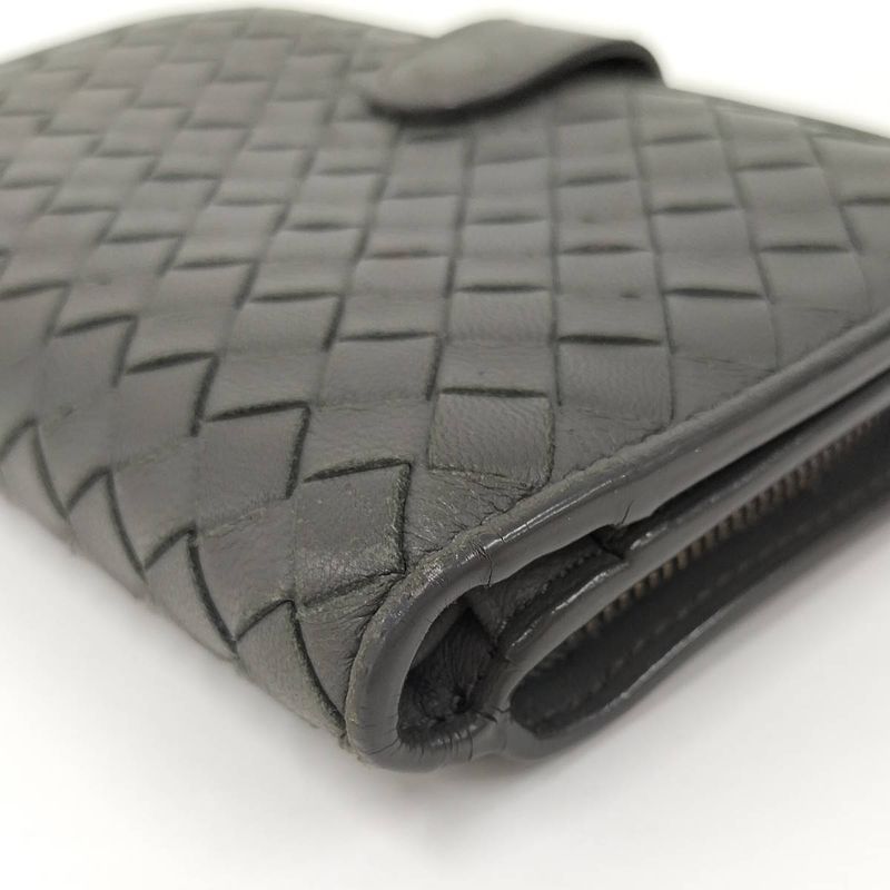 Bottega Veneta Bifold Wallet Intrecciato Leather Khaki — view 5