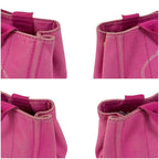 Prada Mini Tote Canapa Handbag Pink Canvas Triangle Logo — view 5