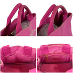 Prada Mini Tote Canapa Handbag Pink Canvas Triangle Logo — view 7