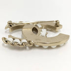 Chanel Brooch Leather Plated Pearl Rhinestone Gold B19 — view 8