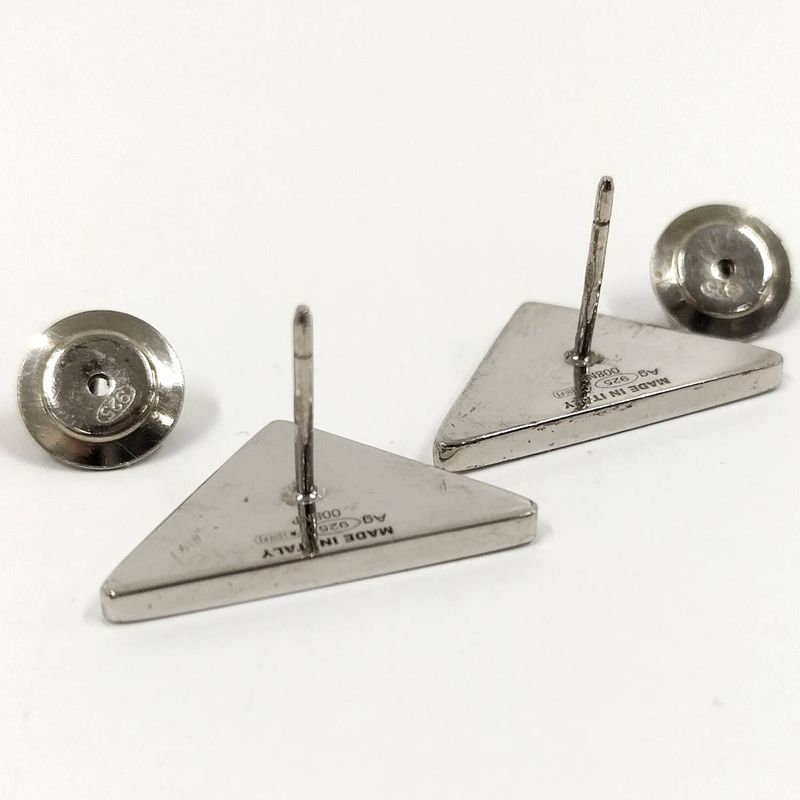 Prada Earrings Logo Plate SV 925 Silver — view 9