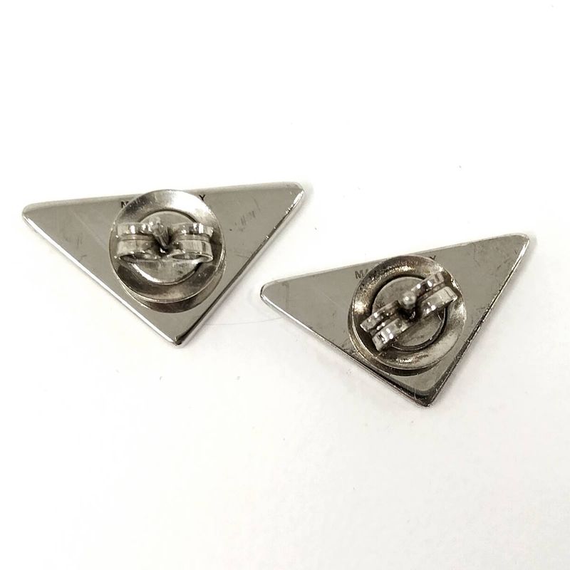 Prada Earrings Logo Plate SV 925 Silver — view 3