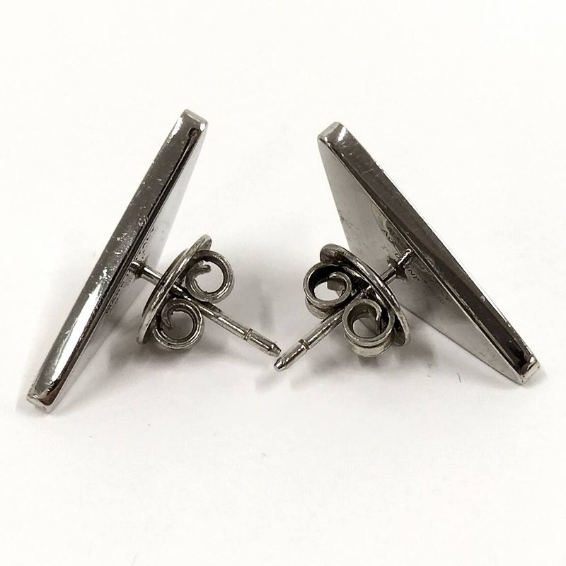 Prada Earrings Logo Plate SV 925 Silver — view 7