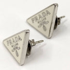 Prada Earrings Logo Plate SV 925 Silver — view 5