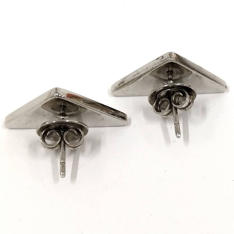 Prada Earrings Logo Plate SV 925 Silver — view 6