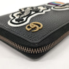 Gucci Round Zipper Long Wallet GG Marmont Ufo Leather Black — view 6