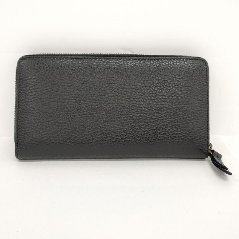 Gucci Round Zipper Long Wallet GG Marmont Ufo Leather Black — view 3