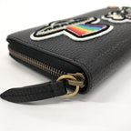 Gucci Round Zipper Long Wallet GG Marmont Ufo Leather Black — view 4