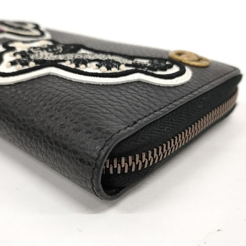 Gucci Round Zipper Long Wallet GG Marmont Ufo Leather Black — view 5