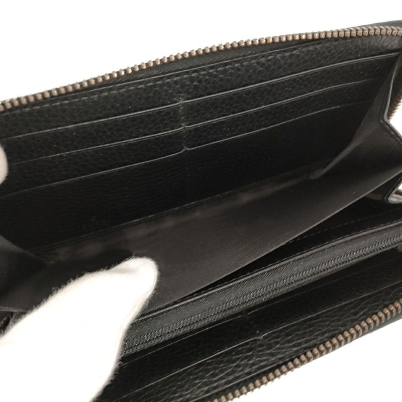 Gucci Round Zipper Long Wallet GG Marmont Ufo Leather Black — view 8