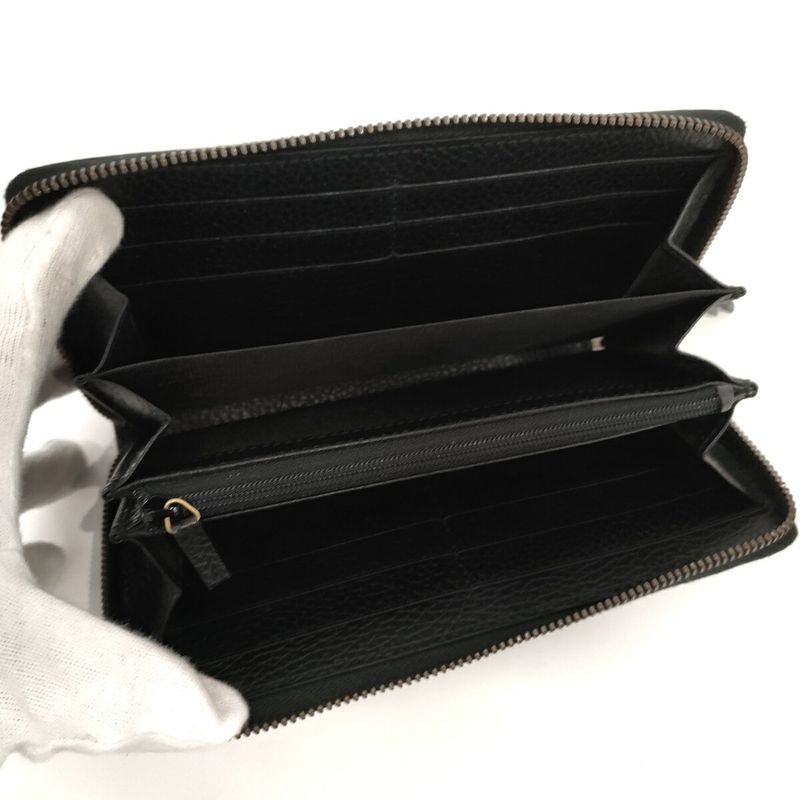 Gucci Round Zipper Long Wallet GG Marmont Ufo Leather Black — view 2