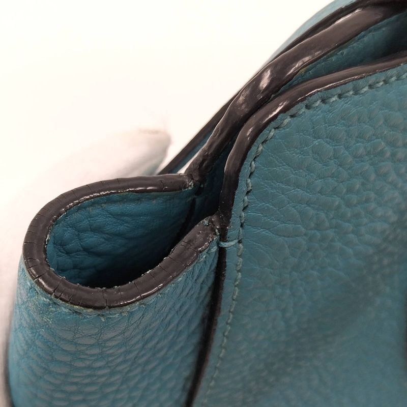 Prada Vittero Tote Bag Leather Light Blue — view 6