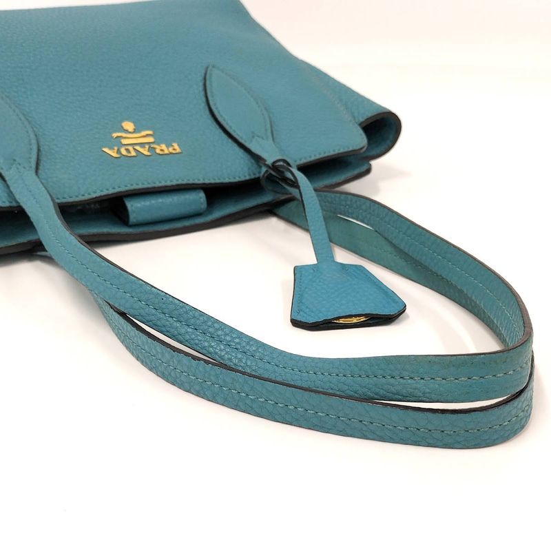 Prada Vittero Tote Bag Leather Light Blue — view 4