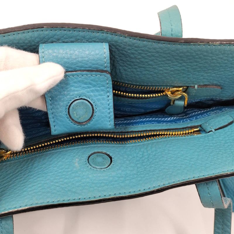 Prada Vittero Tote Bag Leather Light Blue — view 9