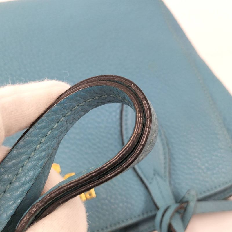 Prada Vittero Tote Bag Leather Light Blue — view 5