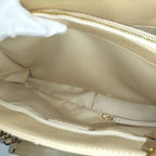 Chanel Gst Chain Tote Bag Quilted Caviar Leather Beige — view 8