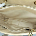 Chanel Gst Chain Tote Bag Quilted Caviar Leather Beige — view 9