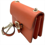 Gucci Interlocking G Shoulder Bag Orange Gold Hardware — view 3