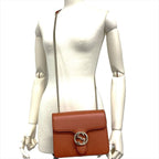 Gucci Interlocking G Shoulder Bag Orange Gold Hardware — view 7