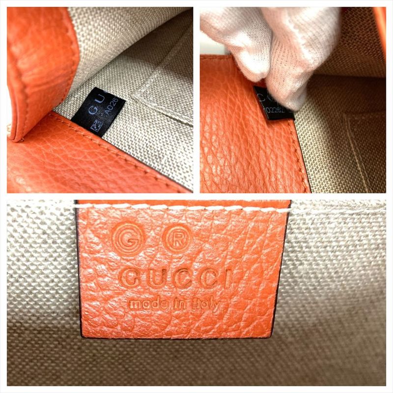 Gucci Interlocking G Shoulder Bag Orange Gold Hardware — view 8
