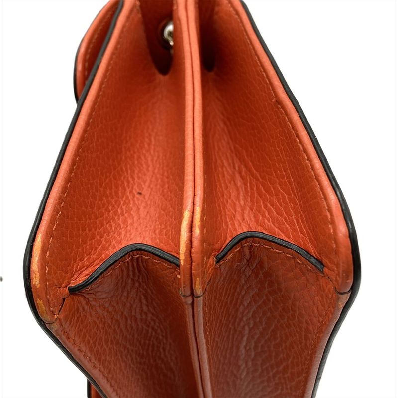 Gucci Interlocking G Shoulder Bag Orange Gold Hardware — view 5