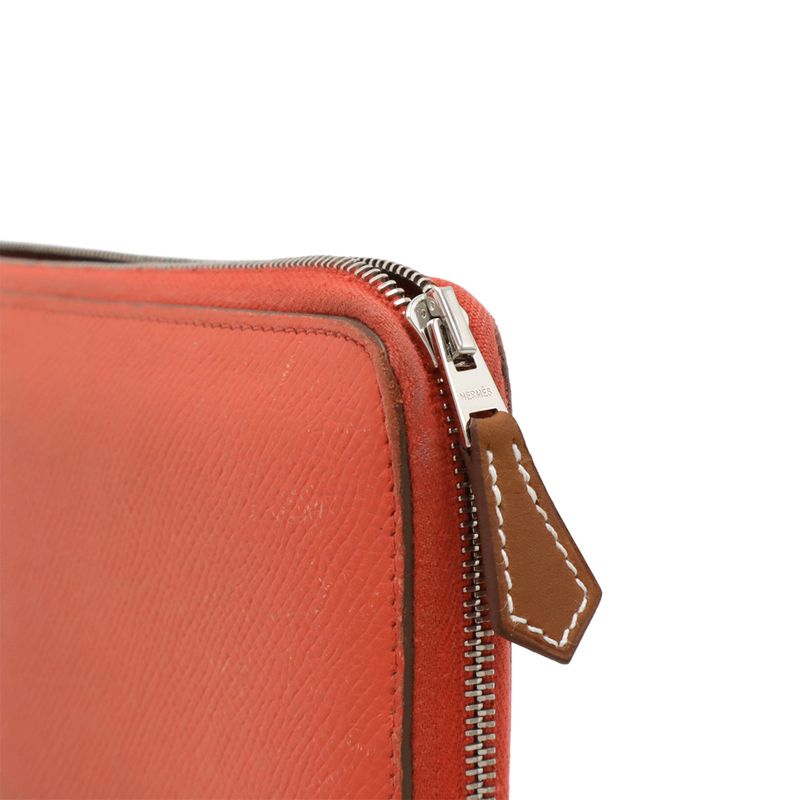 Hermes Azap Long Silk Inn Round Zipper Wallet Vaux-Epson Leather Rose — view 4