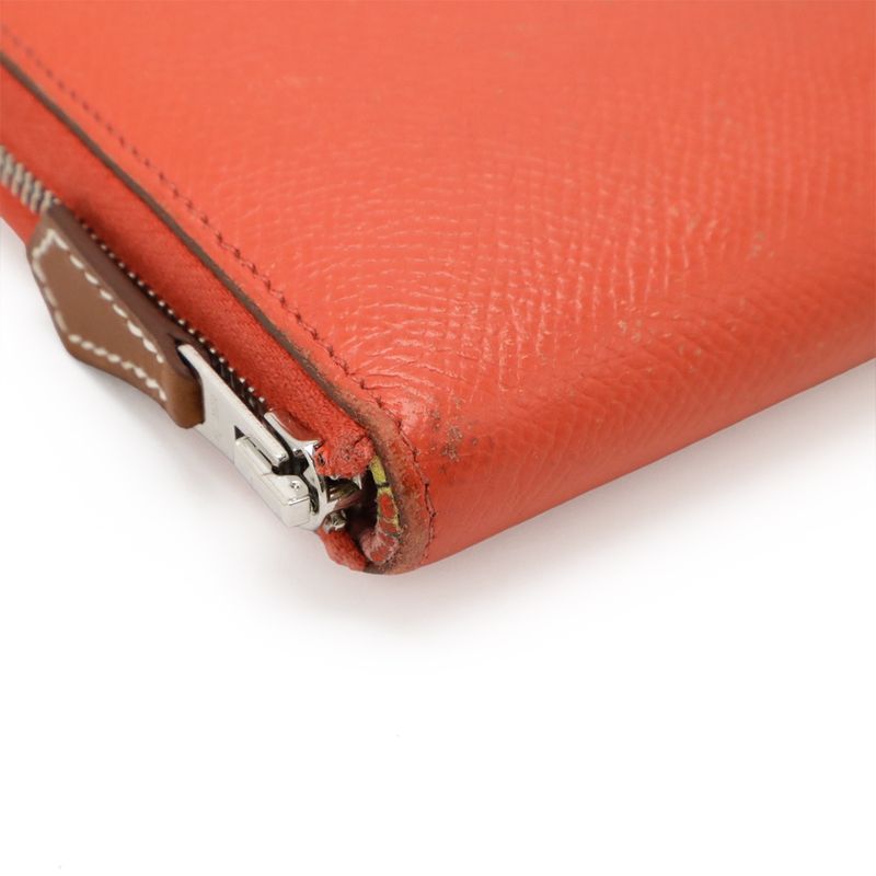 Hermes Azap Long Silk Inn Round Zipper Wallet Vaux-Epson Leather Rose — view 3