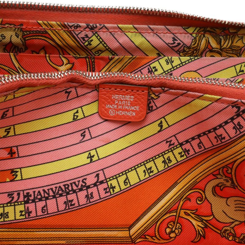 Hermes Azap Long Silk Inn Round Zipper Wallet Vaux-Epson Leather Rose — view 8