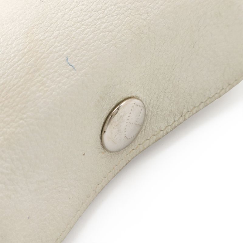 Hermes Bee Pop PM Pouch Small Bag Pencil Case Box Leather Off White — view 4