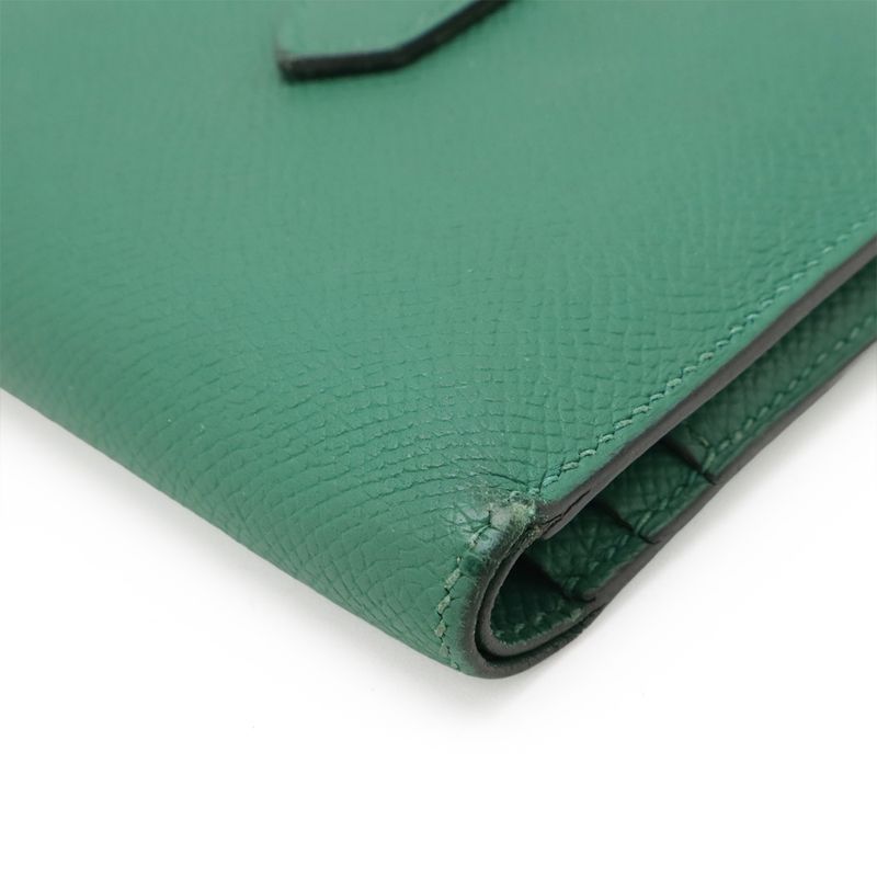 Hermes Bearn Compact Bifold Wallet Vaux Epson Leather Bamboo — view 3
