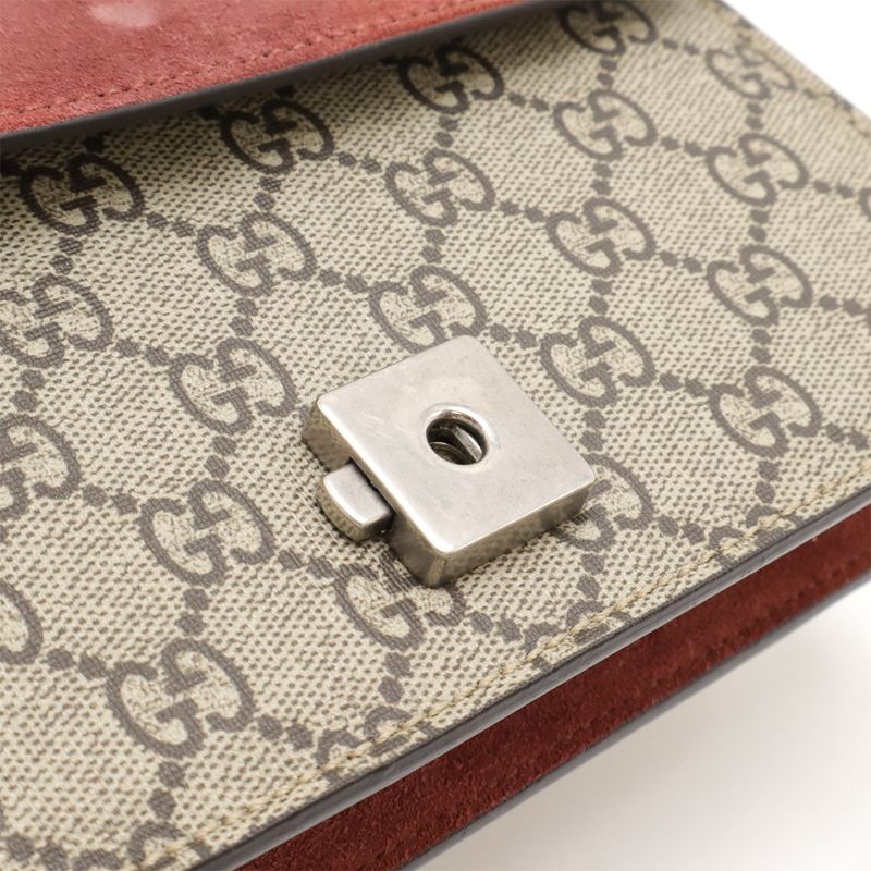 Gucci Dionysus GG Blooms Chain Bag Shoulder Taiga Head Suede Beige — view 7