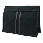 Hermes Fourre Tout Clutch Bag Second Pouch Canvas Leather Black Gray — view 2