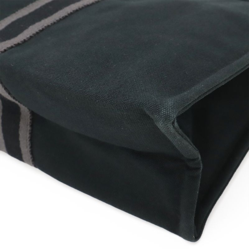Hermes Fourre Tout Clutch Bag Second Pouch Canvas Leather Black Gray — view 3