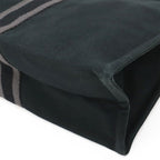 Hermes Fourre Tout Clutch Bag Second Pouch Canvas Leather Black Gray — view 3