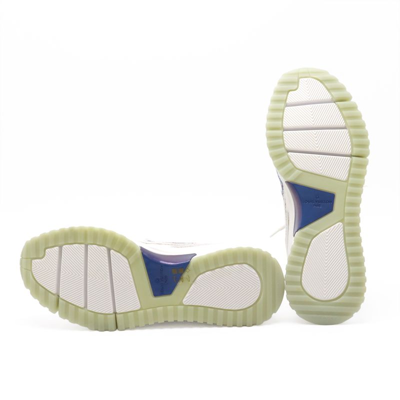 Louis Vuitton Vnr Line Sneakers Fabric White Blue Pink 7 1 2 Size — view 4