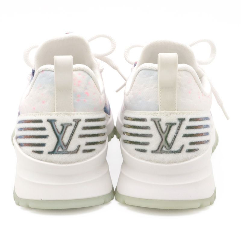 Louis Vuitton Vnr Line Sneakers Fabric White Blue Pink 7 1 2 Size — view 3