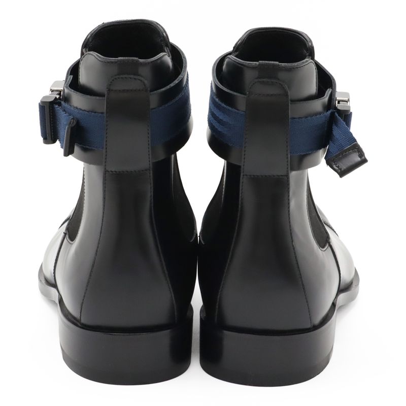 Louis Vuitton Ankle Belt Side Gore Short Boots Black Blue 8 1 2 — view 3