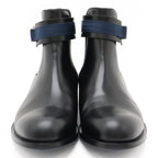 Louis Vuitton Ankle Belt Side Gore Short Boots Black Blue 8 1 2 — view 4