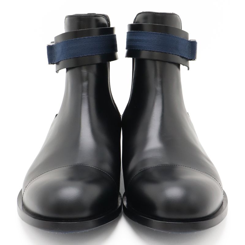 Louis Vuitton Ankle Belt Side Gore Short Boots Black Blue 8 1 2 — view 4
