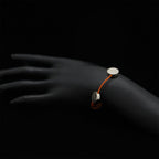 Hermes Serie Cord Bracelet Cotton Orange Silver Hardware — view 6