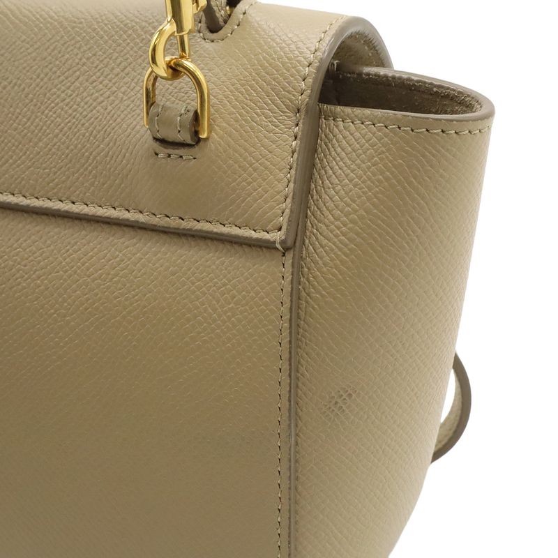 Celine Pico Belt Bag Handbag Mini 2-Way Shoulder Leather Sand — view 8