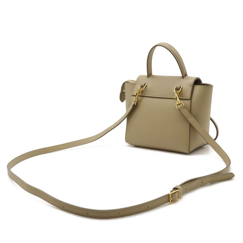 Celine Pico Belt Bag Handbag Mini 2-Way Shoulder Leather Sand — view 2