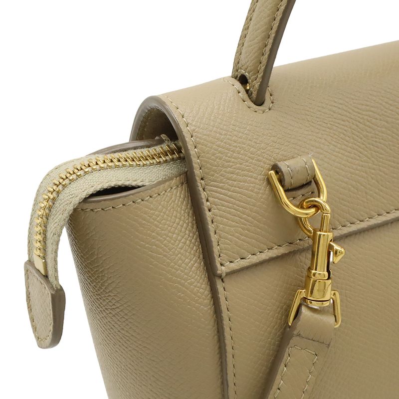 Celine Pico Belt Bag Handbag Mini 2-Way Shoulder Leather Sand — view 4