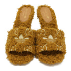 Gucci Adidas Collaboration GG Trefoil Logo Mules Sandals Mustard Fabric 37 — view 4