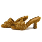Gucci Adidas Collaboration GG Trefoil Logo Mules Sandals Mustard Fabric 37 — view 2