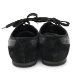 Louis Vuitton Monogram Denim Low Cut Sneakers Shoes Suede Black 6 1 2 Size — view 3