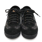 Louis Vuitton Monogram Denim Low Cut Sneakers Shoes Suede Black 6 1 2 Size — view 4