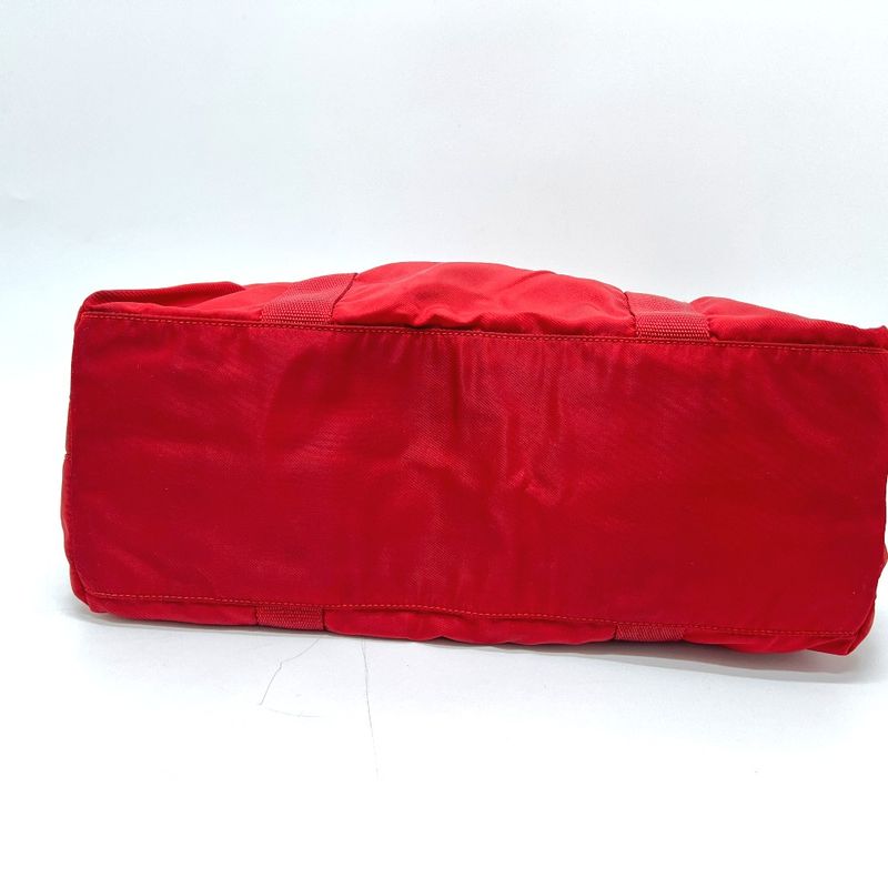 Prada Tote Bag Triangle Plate Nylon Red — view 4